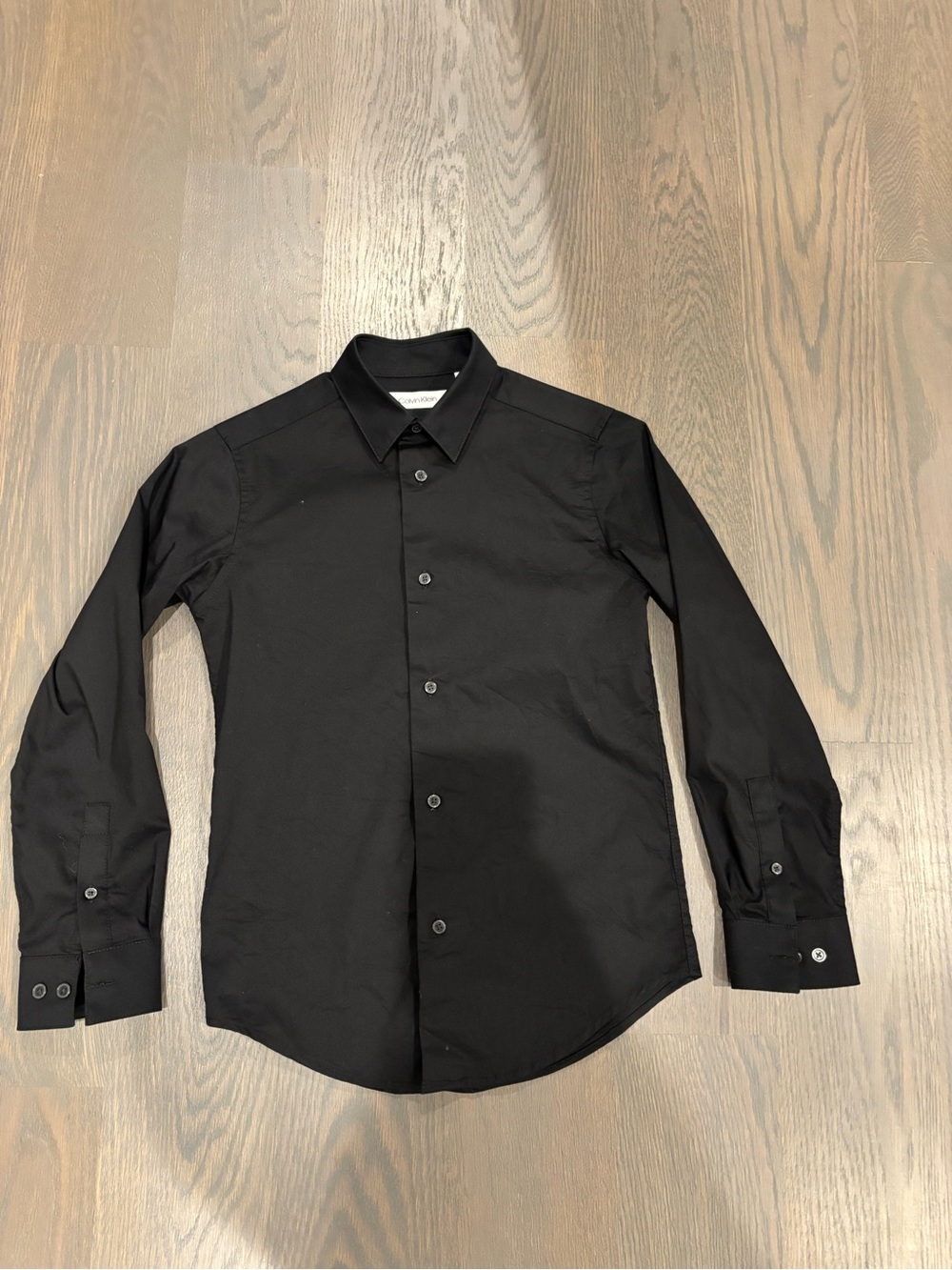 Calvin Klein Black Boys’ Slim Fit Button-Up Dress Shirt